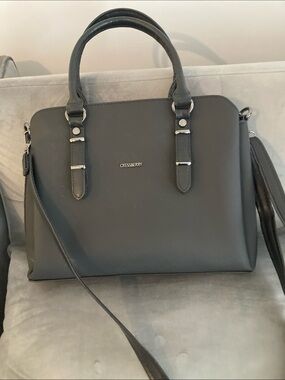 Cressberry Black Structured Top-Handle Satchel